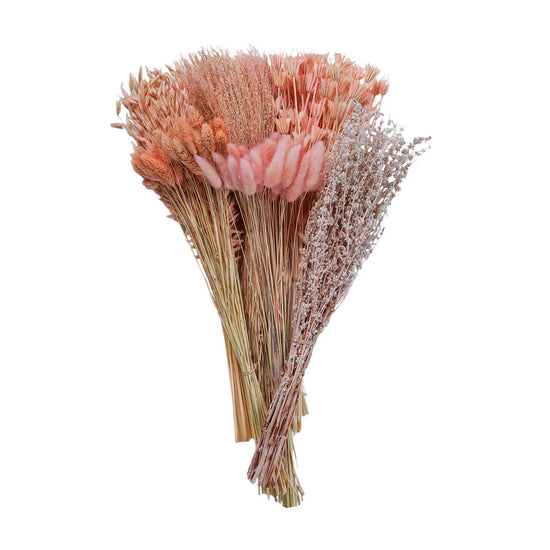 Mixed Dried Grasses and Blush Florals, 20"