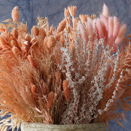 Mixed Dried Grasses and Blush Florals, 20"