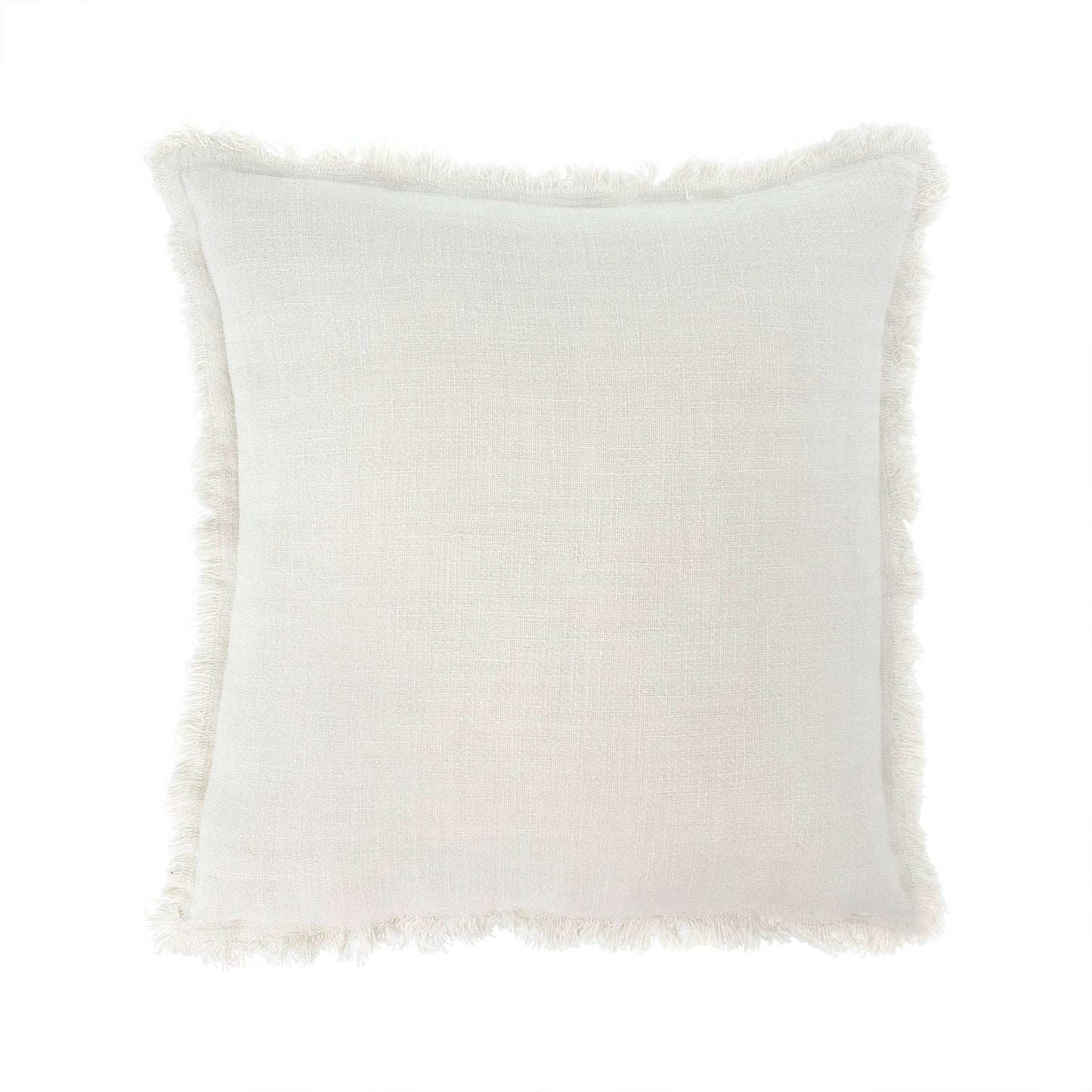 Frayed Edge Pillow Ivory - Curated Home Decor