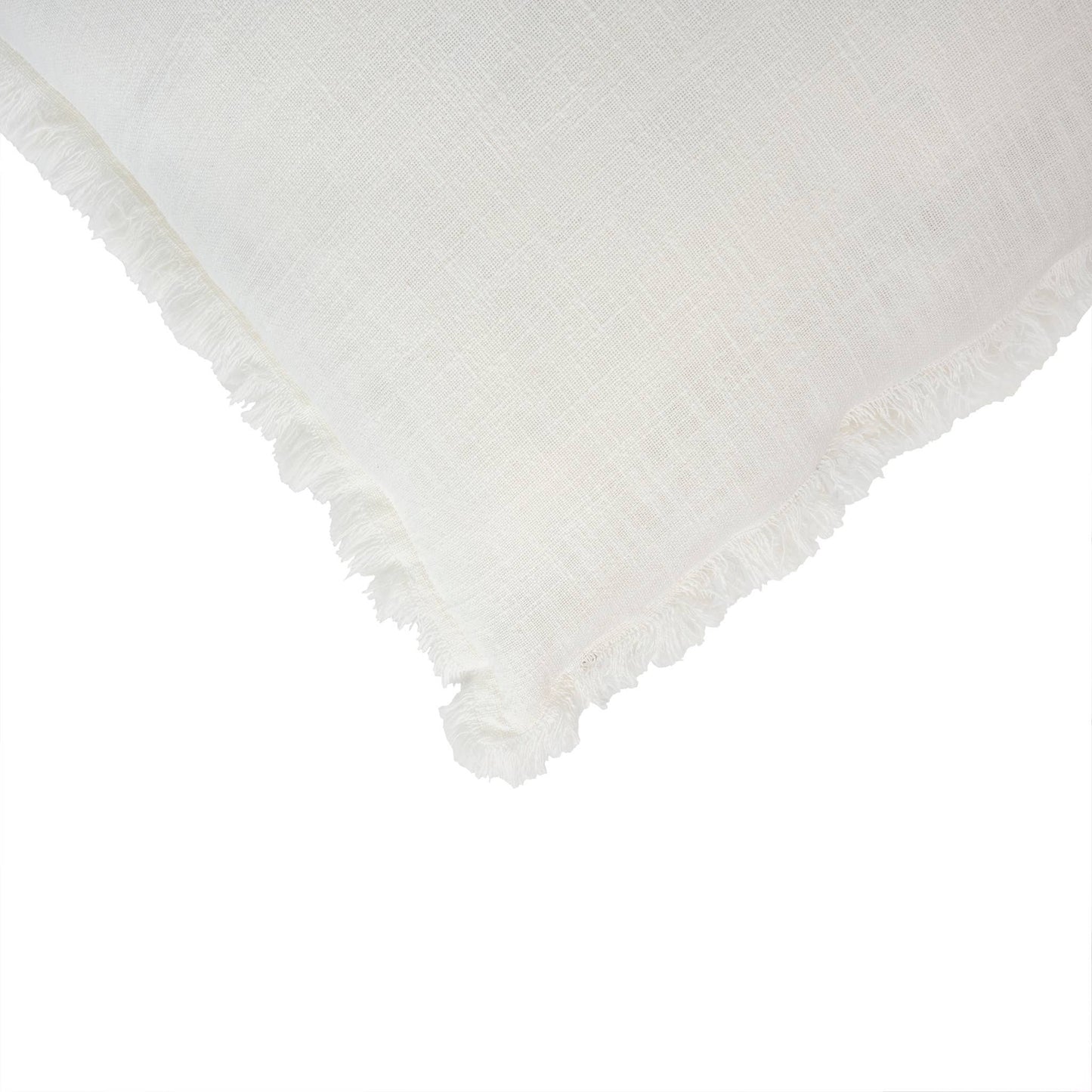 Frayed Edge Pillow Ivory - Curated Home Decor