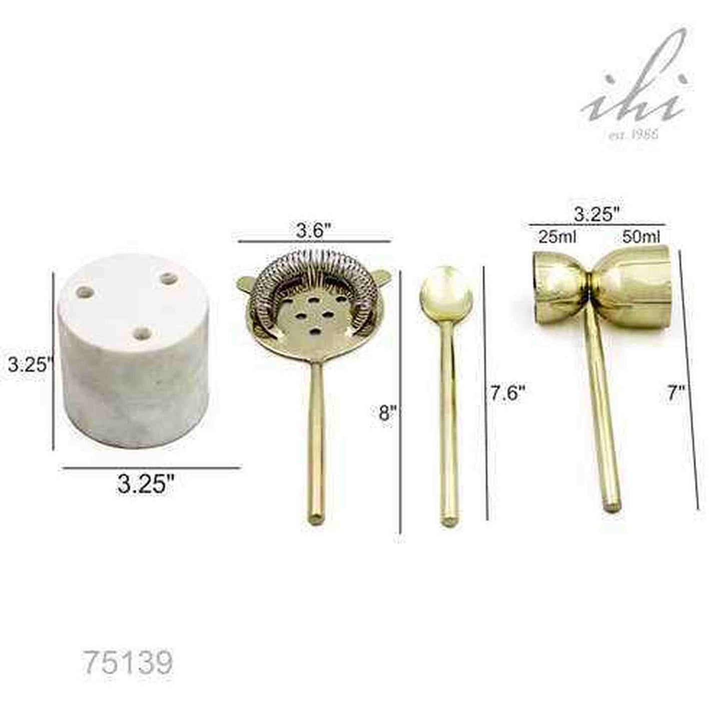 
                  
                    Gold Bar tool Set of 3 With Marble Stand - Curated Home Decor
                  
                