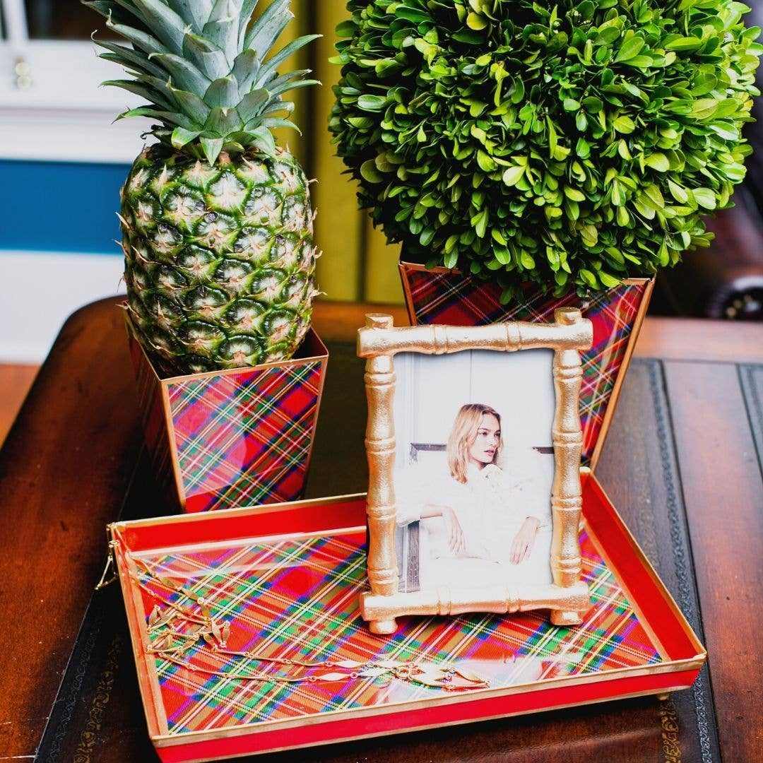 Royal Tartan Enameled Rectangle Tray - Curated Home Decor