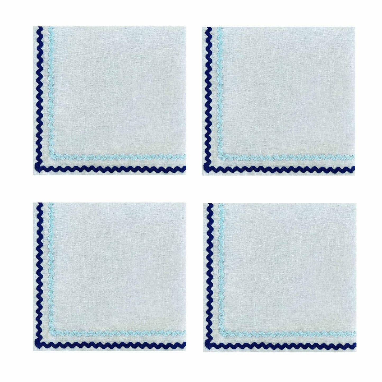 
                  
                    Blue Ric Rac Napkin Set of 2 - Curated Home Decor
                  
                