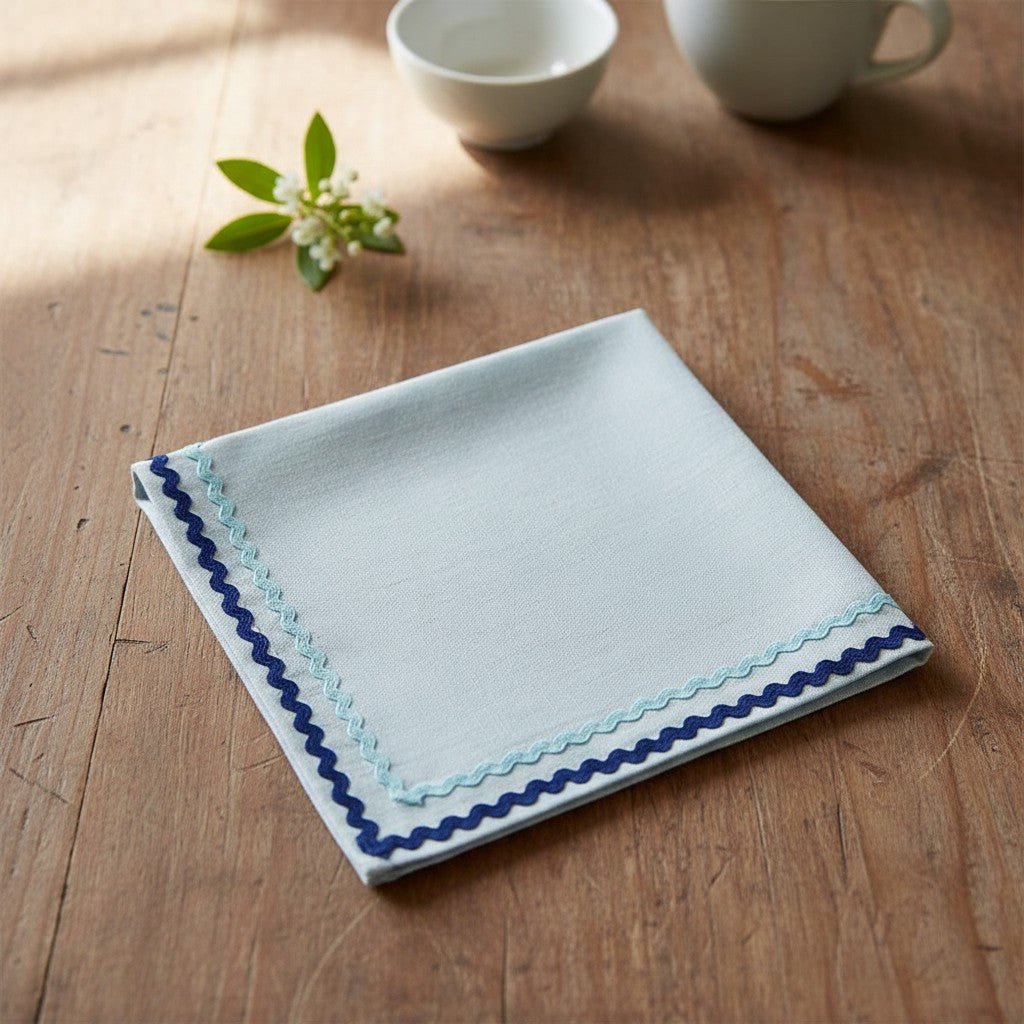 
                  
                    Blue Ric Rac Napkin Set of 2 - Curated Home Decor
                  
                