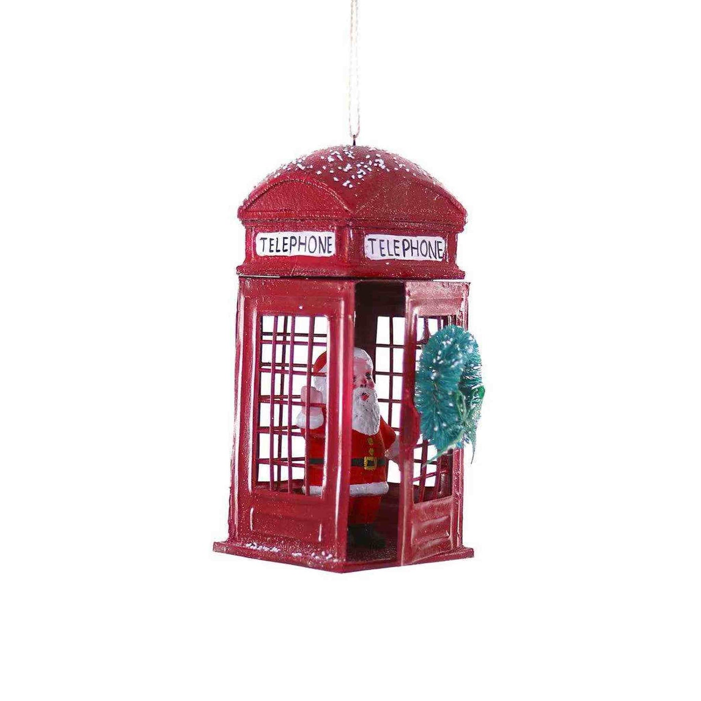 London Santa Telephone Box Ornament - Curated Home Decor
