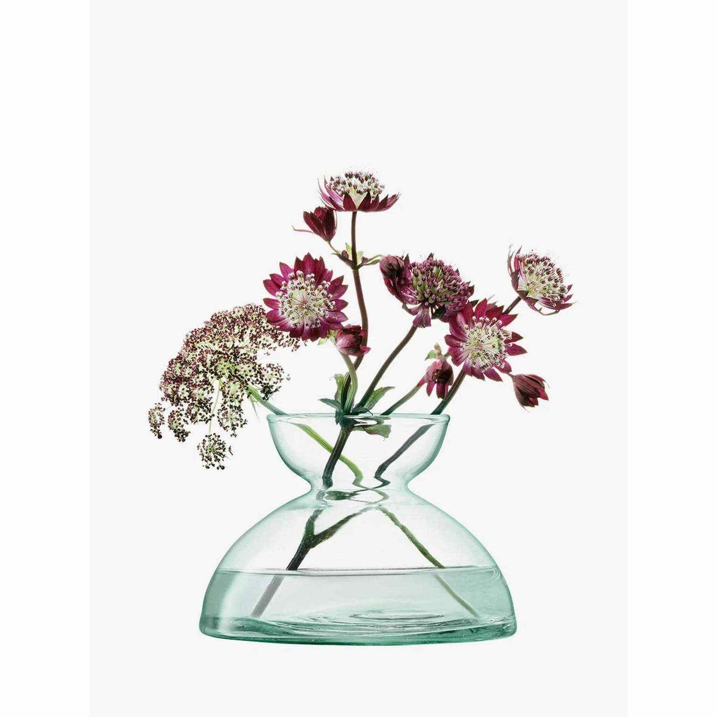 3.75in dome-shaped mouthblown recycled glass canopy vase with flowers