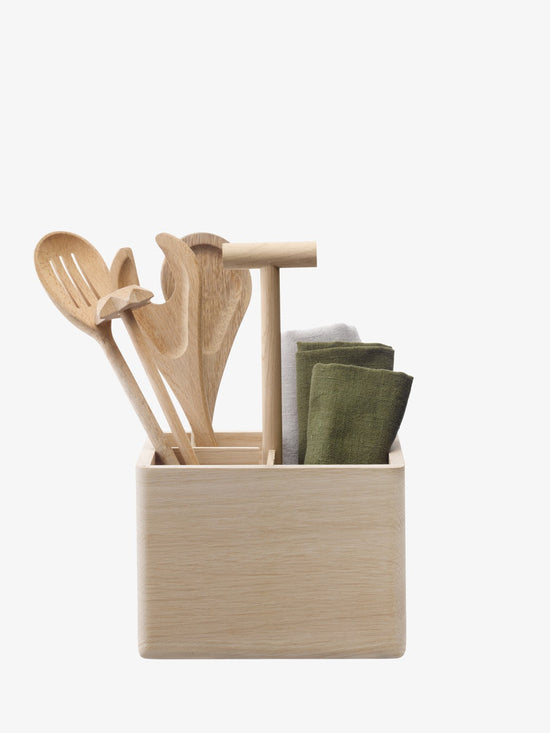 Dine Oak Cutlery Holder - Curated Home Decor