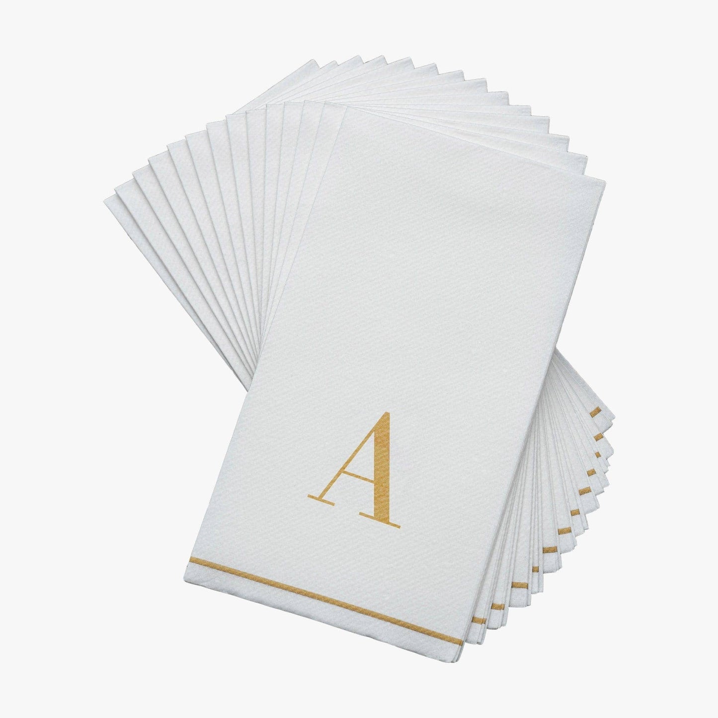 A Gold Monogram Paper Disposable Dinner Napkins | Pack of 14 Napkins - Curated Home Decor