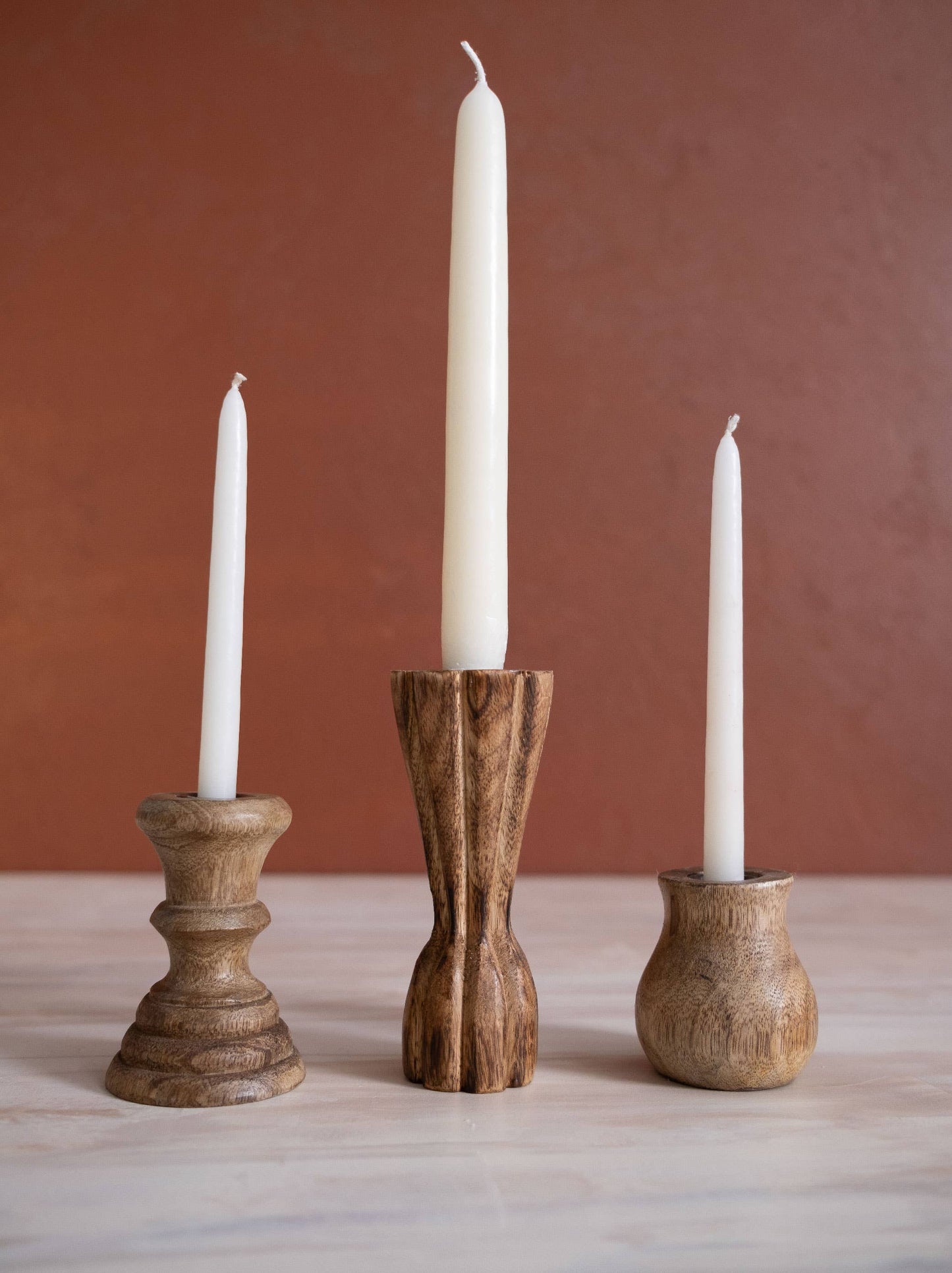 Dual Skinny & Standard Taper Candle Holders. Set of 3 - Curated Home Decor