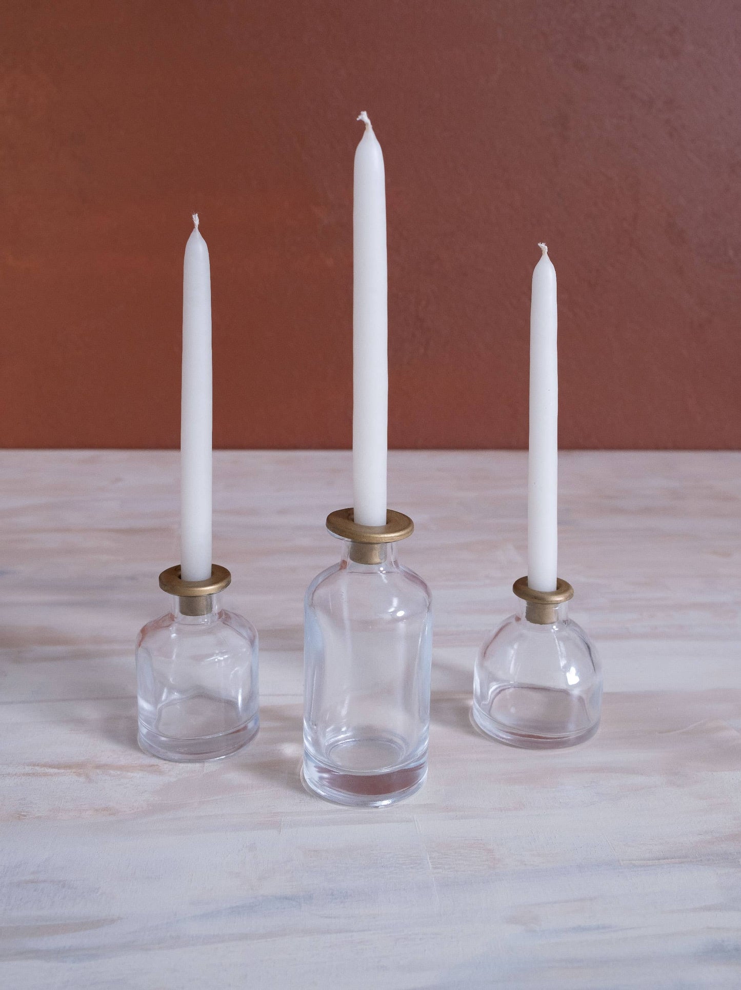 Skinny Taper Glass Candle Holder - Medium - Curated Home Decor