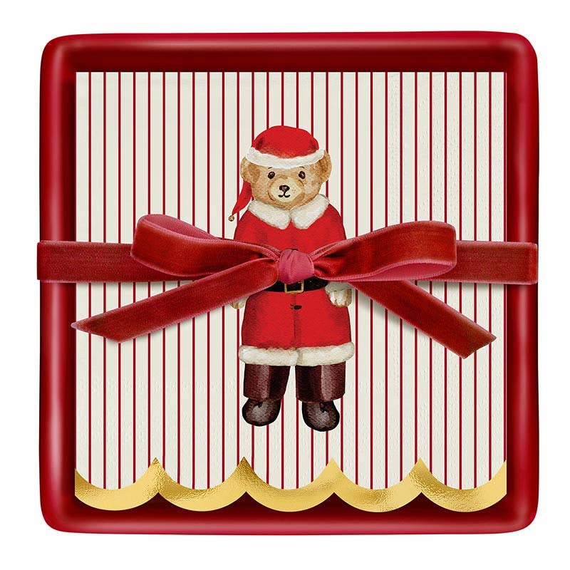 
                  
                    Merry Bear Ceramic Napkin Tray with 20 Cocktail Napkins - Curated Home Decor
                  
                