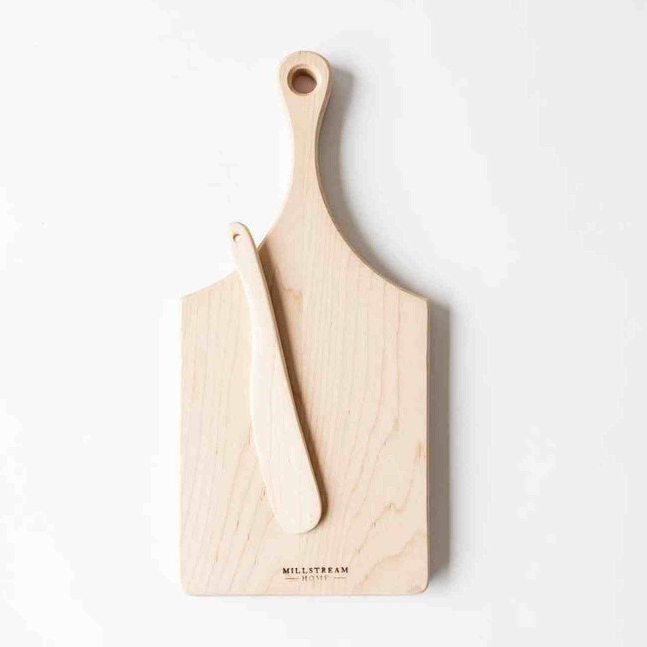 Maple Cheese Board with Wooden Spreader - Curated Home Decor