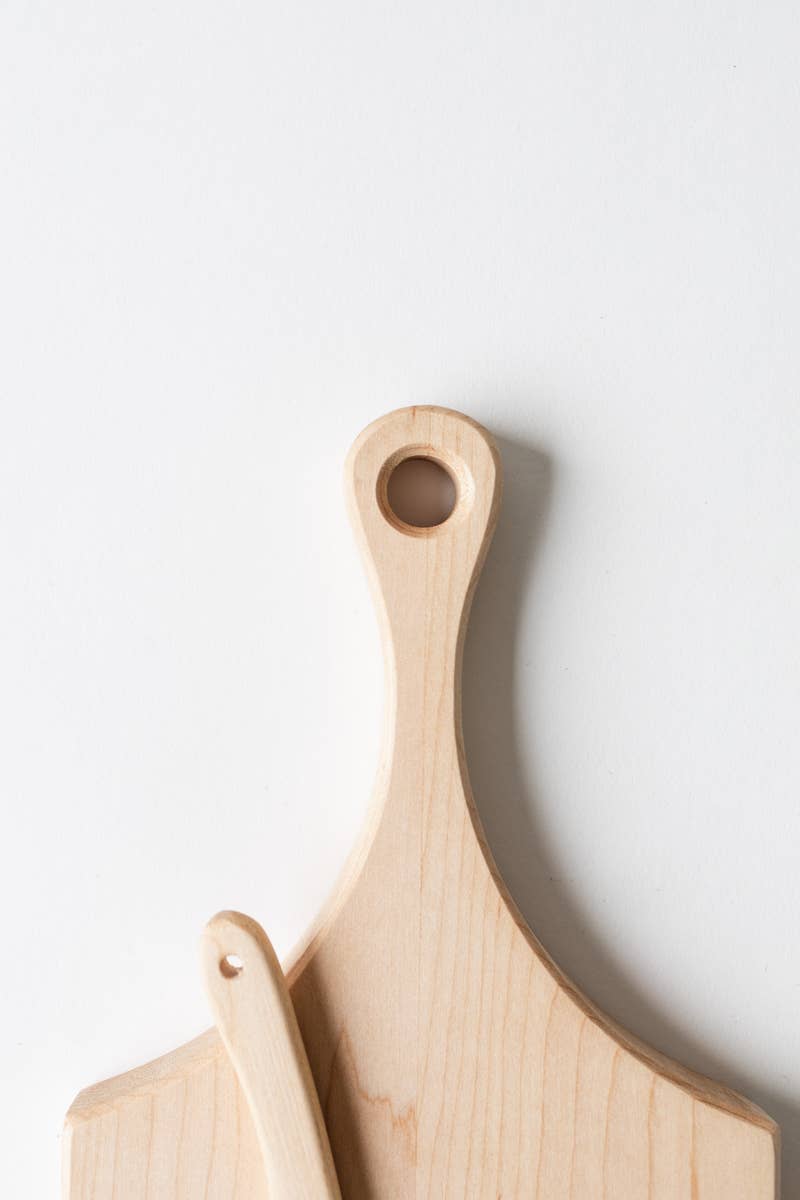 Maple Cheese Board with Wooden Spreader - Curated Home Decor