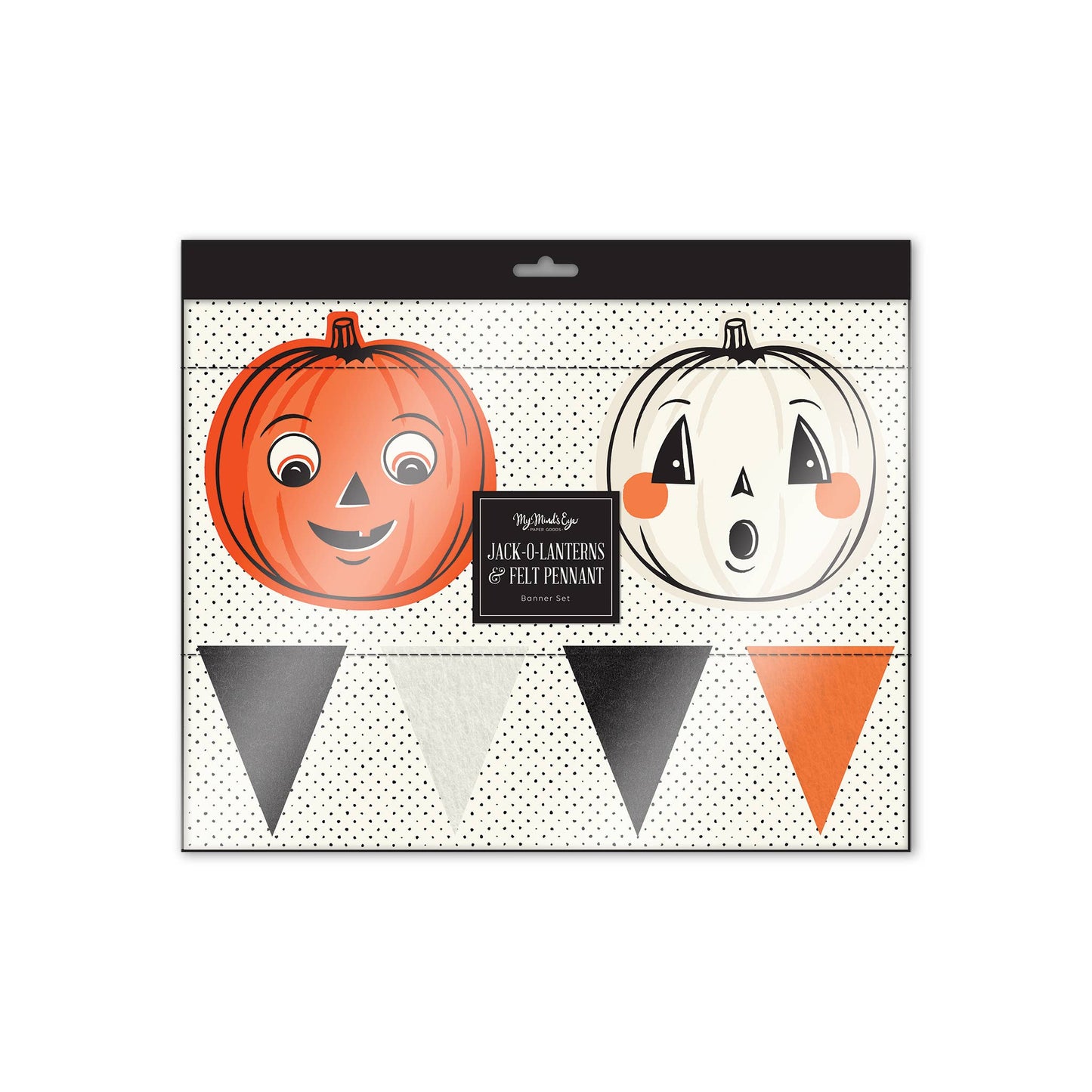 Vintage Inspired Halloween Pumpkins and Felt Pennant Banner - Curated Home Decor