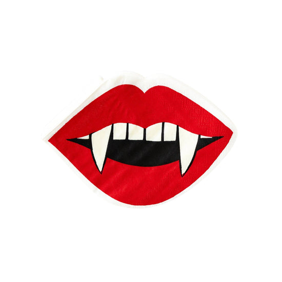 Shaped Vampire Lips Paper Dinner Napkin - Curated Home Decor