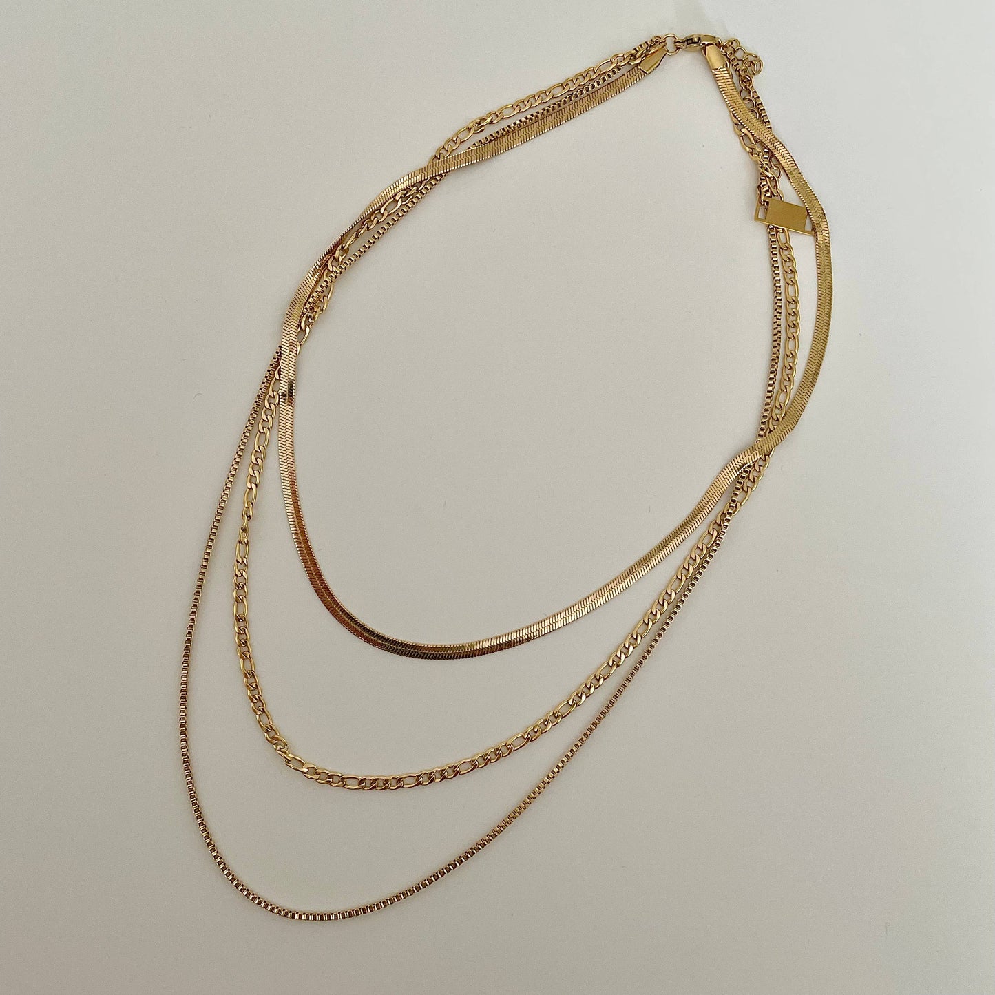 Shaylene Three Layer Necklace- Gold - Curated Home Decor