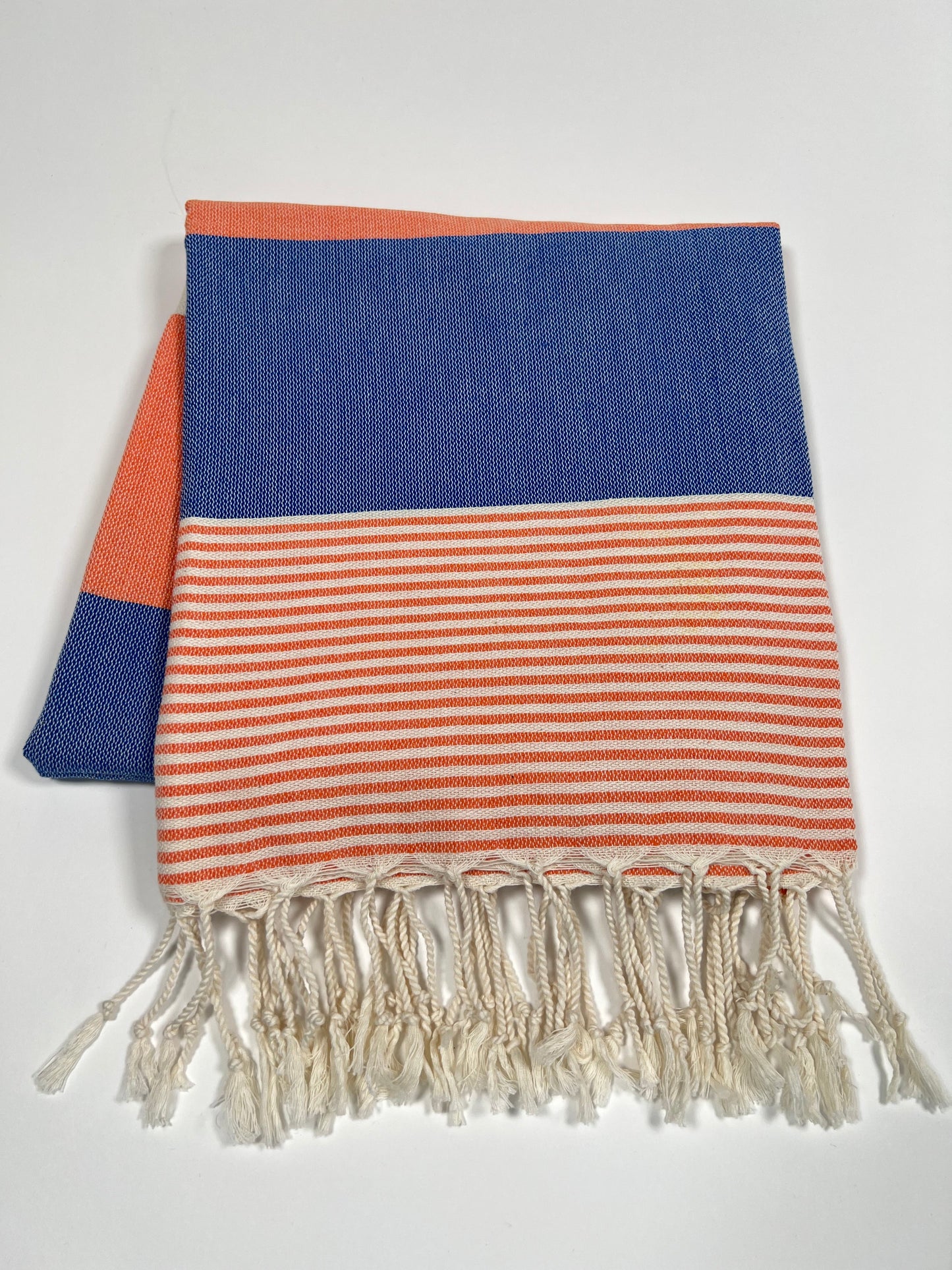 Blue / Orange Striped Towel - Curated Home Decor