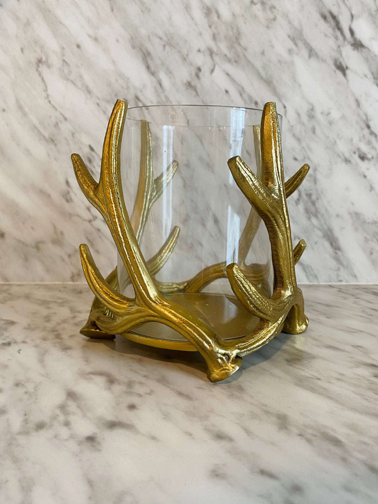 Antler Candle Holder with Glass Insert - Curated Home Decor