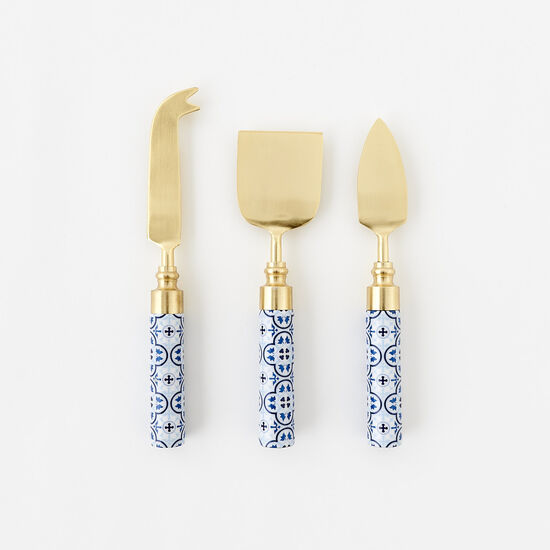 Blue & White Cheese Knives - Curated Home Decor