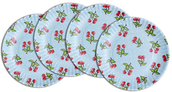 Cherries Melamine Dinner Plates Set of four - Curated Home Decor