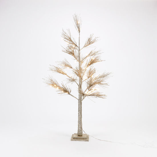 Champagne Glitter Pine Tree - Curated Home Decor