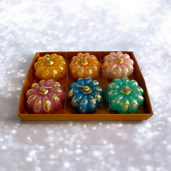 Rainbow Pumpkin Tea Lights (Set of 6) - Curated Home Decor