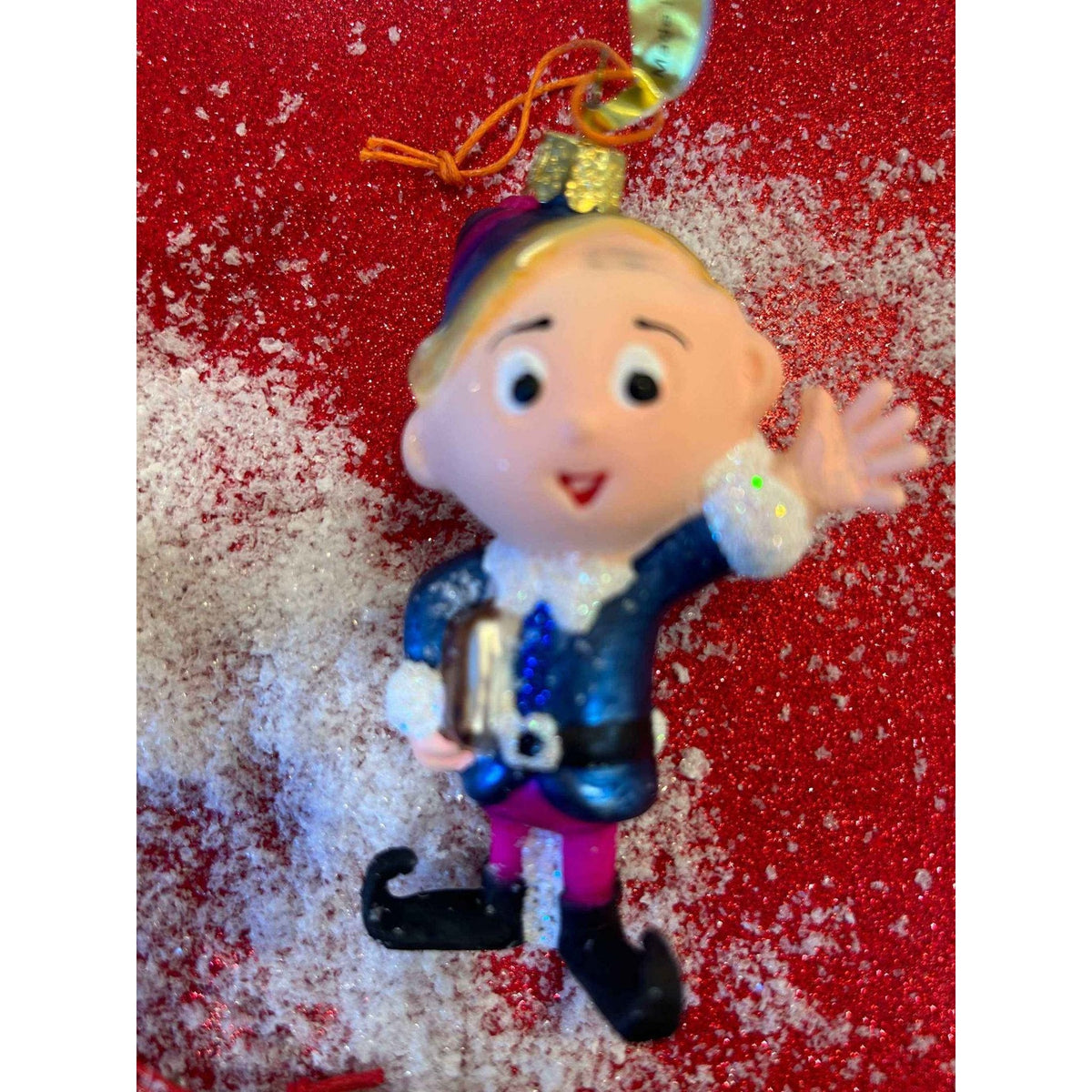 
                  
                    Retro Rudolph Ornament Hermey the Elf vintage-style Christmas tree decoration with matte-glitter finish
                  
                