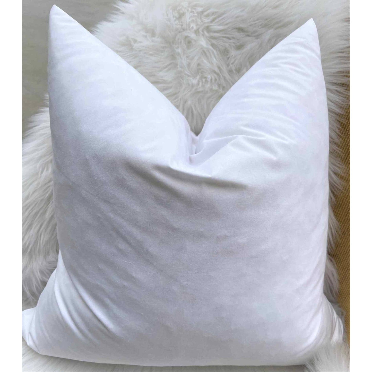 Luxury white down feather pillow insert 22x22 made in USA
