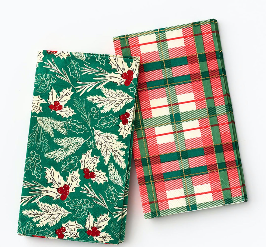 Holiday Plaid Disposable Napkin - Curated Home Decor