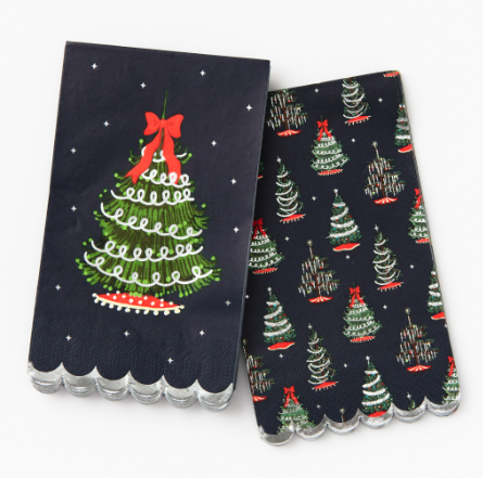 Tinsel Tree Christmas Guest Napkin - Curated Home Decor