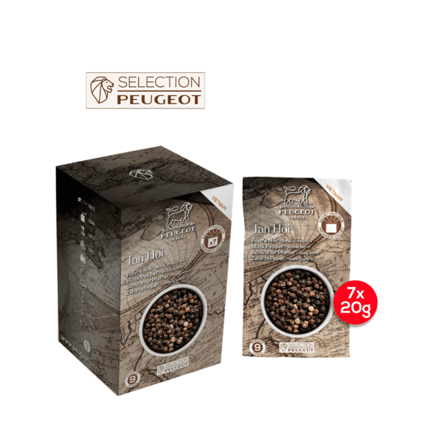 
                  
                    Box of 7 sachets Tan Hoi Black Pepper 20g each from Vietnam
                  
                