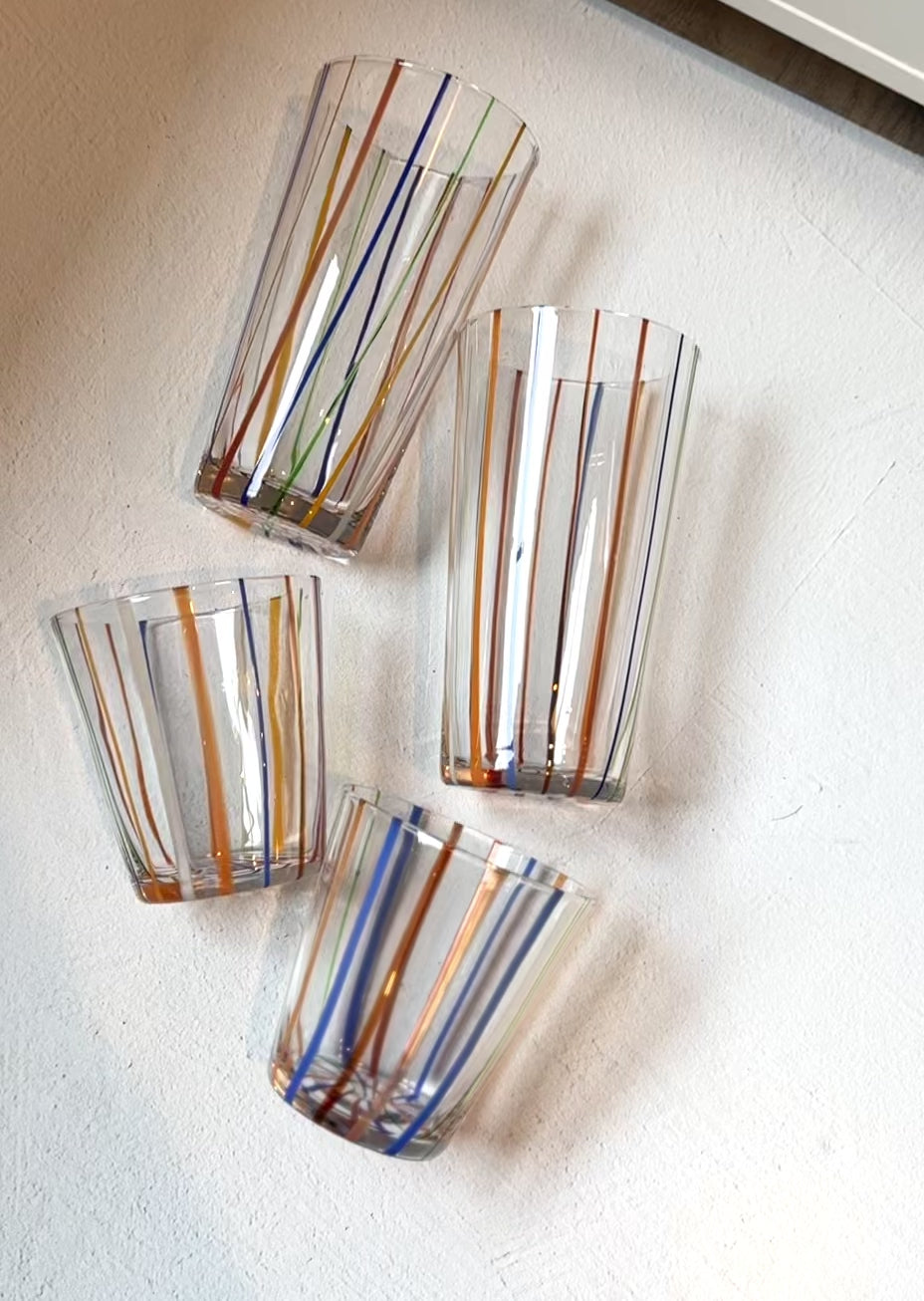 Vintage Murano Style Italian Glass Set/4
