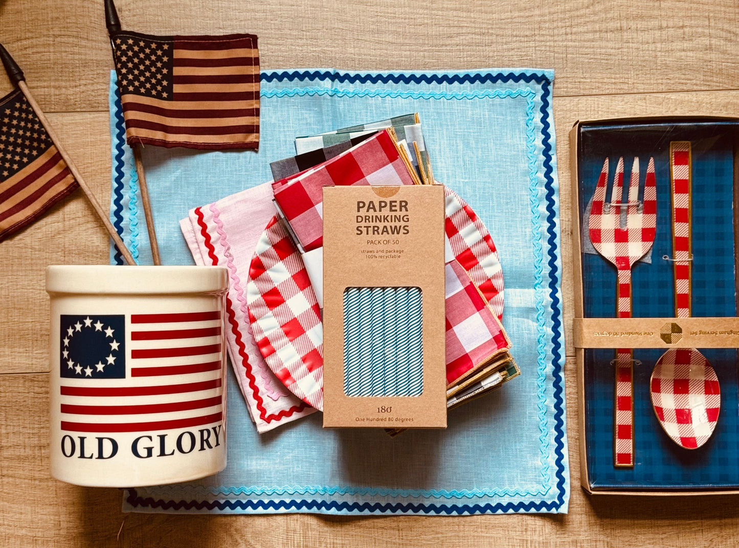 Primitive American Small Flag - Curated Home Decor