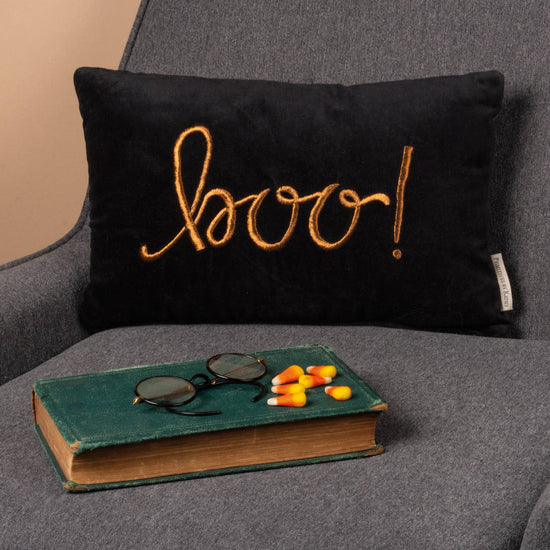 Black Boo! Pillow - Curated Home Decor