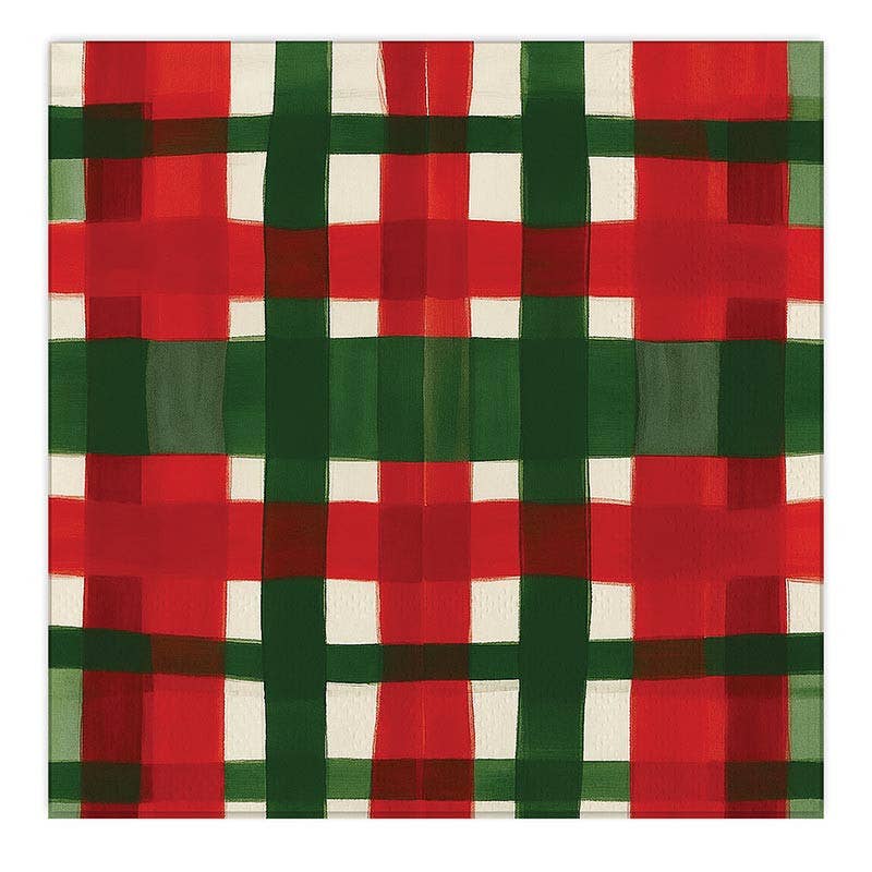 Red & Green Plaid Cocktail Napkins, Pack of 20