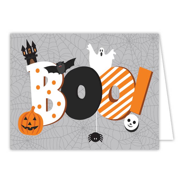 BOO! Halloween Icons Greeting Card - Curated Home Decor