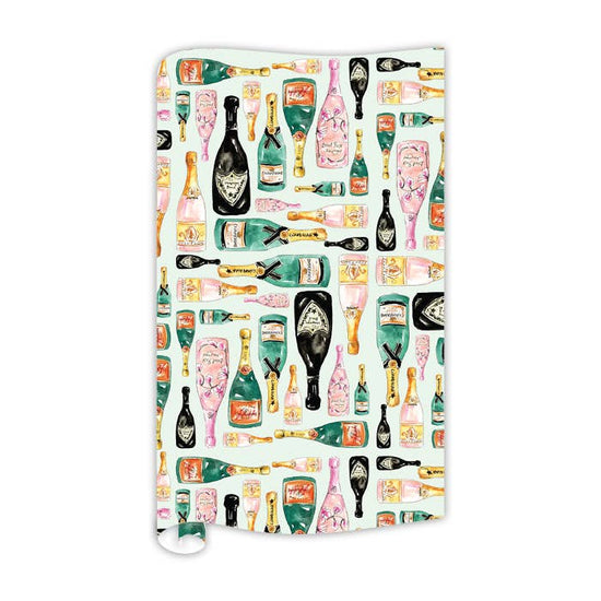 Handpainted Champagne Bottles Wrapping Paper - Curated Home Decor