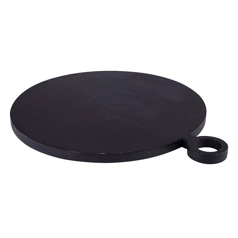 Large Black Mango Wood Board With Handle - Curated Home Decor