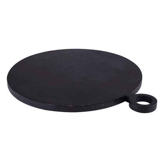 Large Black Mango Wood Board With Handle - Curated Home Decor