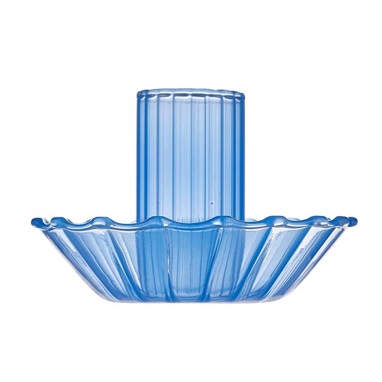 Blue Glass Candle Holder - Curated Home Decor