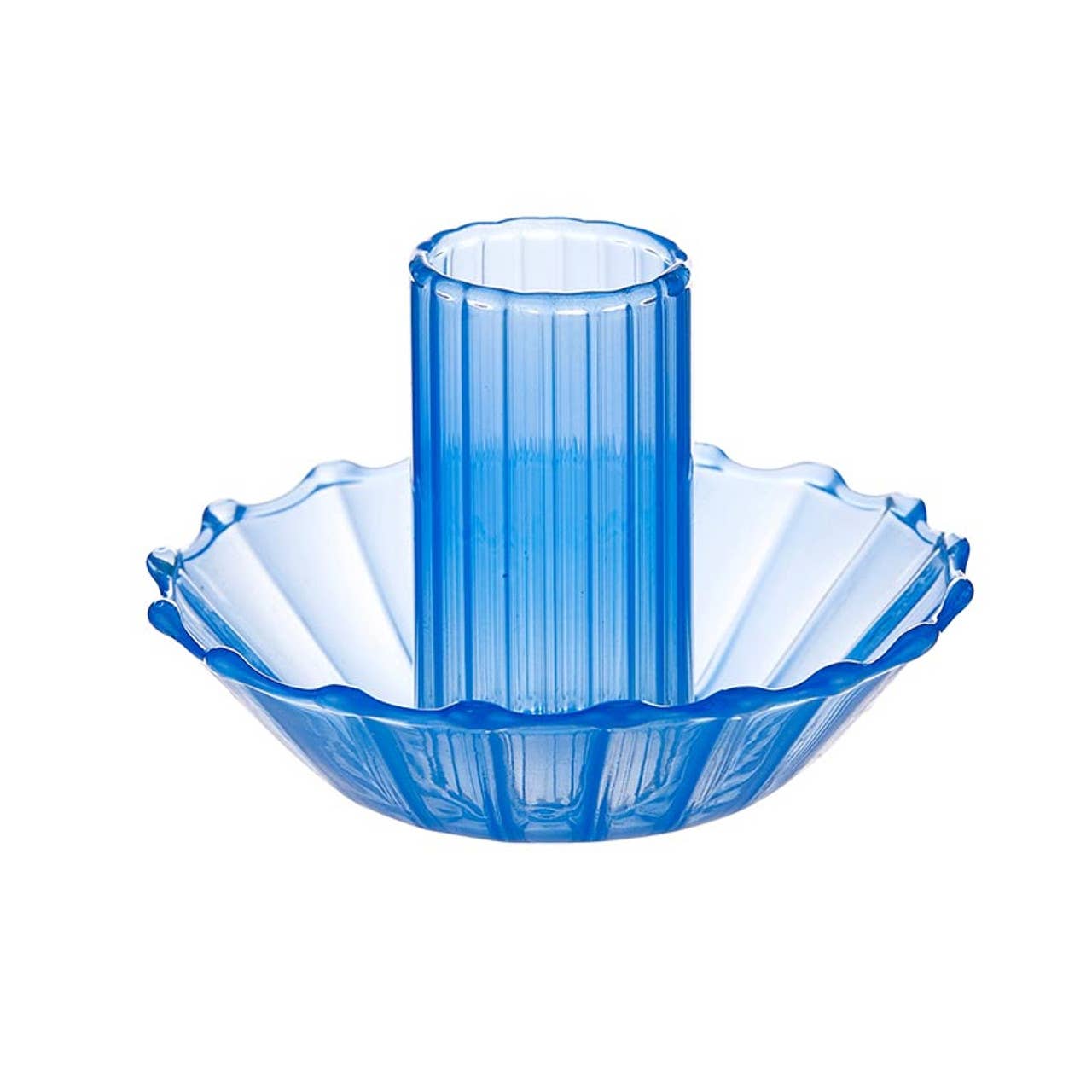 Blue Glass Candle Holder - Curated Home Decor