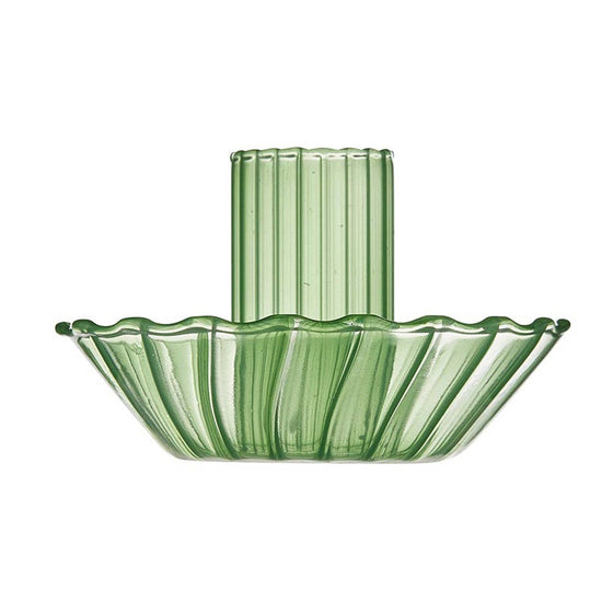 Glass Candle Holder - Green - Curated Home Decor