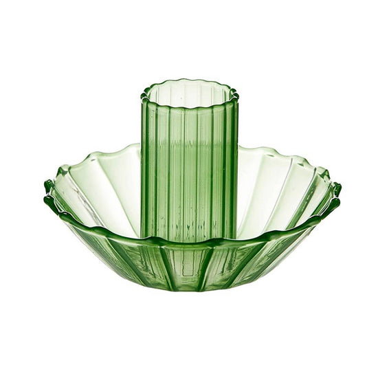 Glass Candle Holder - Green - Curated Home Decor