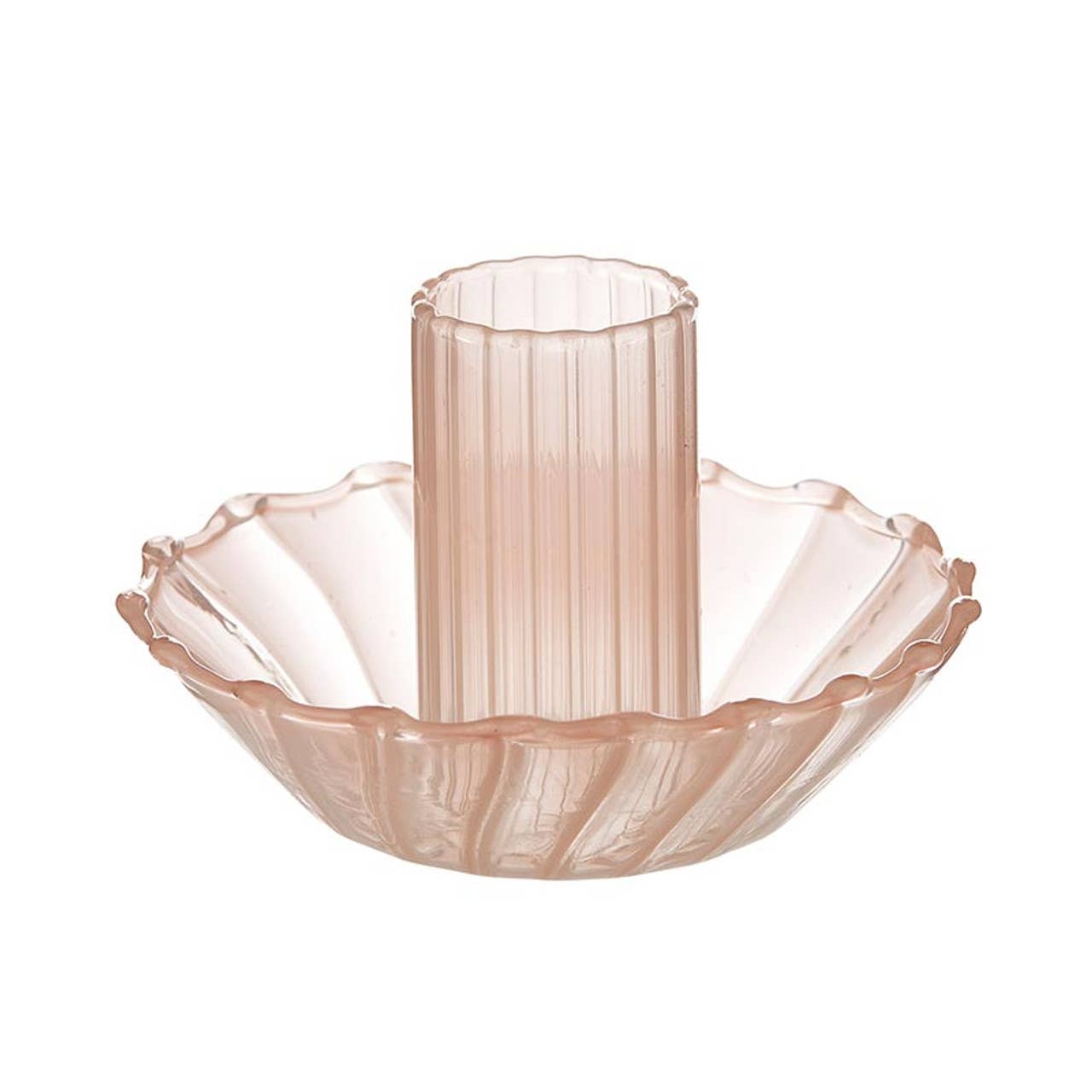 Pink Glass Candle Holder - Curated Home Decor