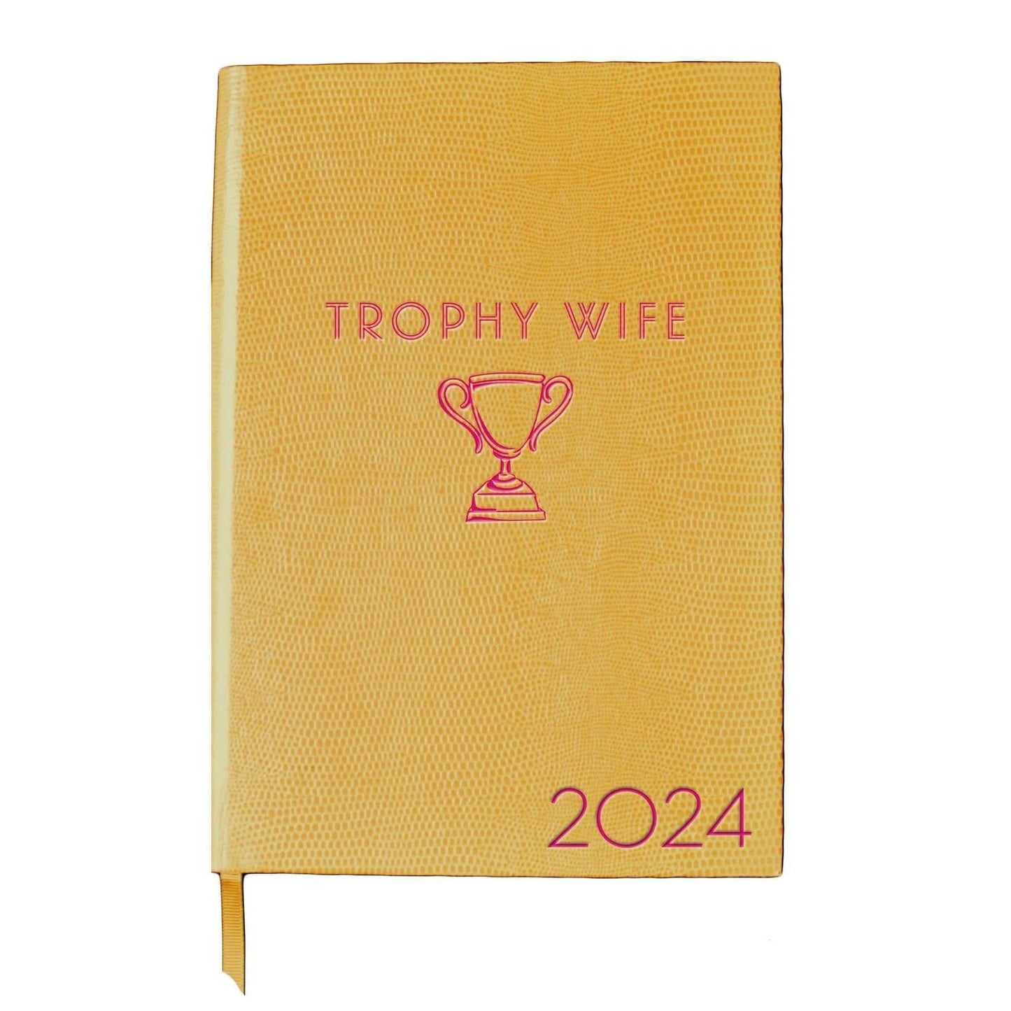 2024 Trophy Wife Notebook with vegan lizard embossed cover and gold edges in A5 size