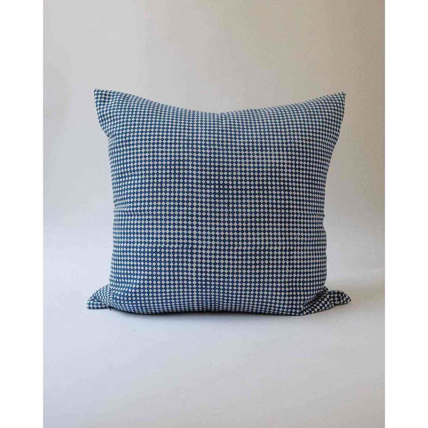 Rekha Hand Block-printed indigo linen pillowcase with artisanal design from Memento collection