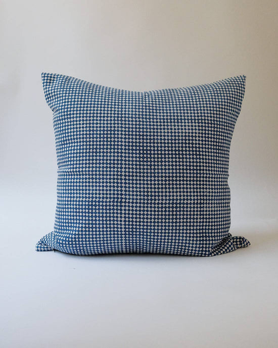 Rekha - Hand Block-printed Linen Pillowcase (Indigo) - Curated Home Decor