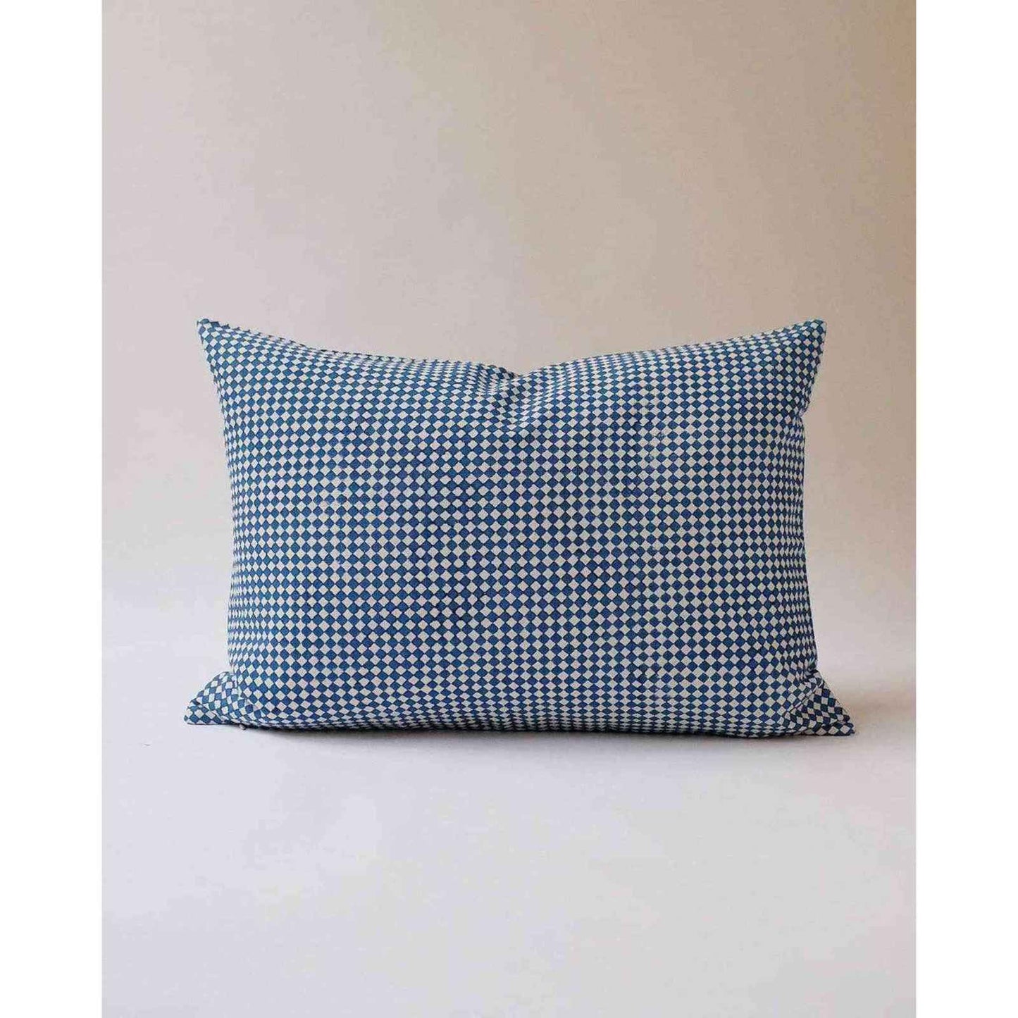Rekha hand block-printed indigo linen pillowcase with artisanal design