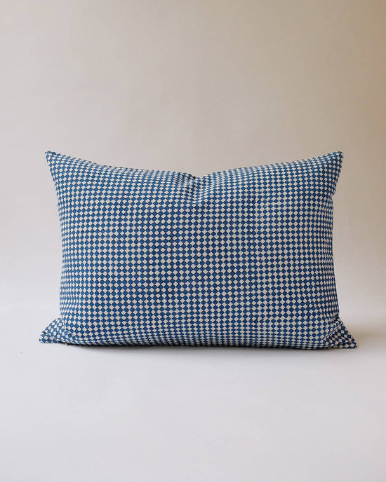 Rekha - Hand Block-printed Linen Pillowcase (Indigo) - Curated Home Decor