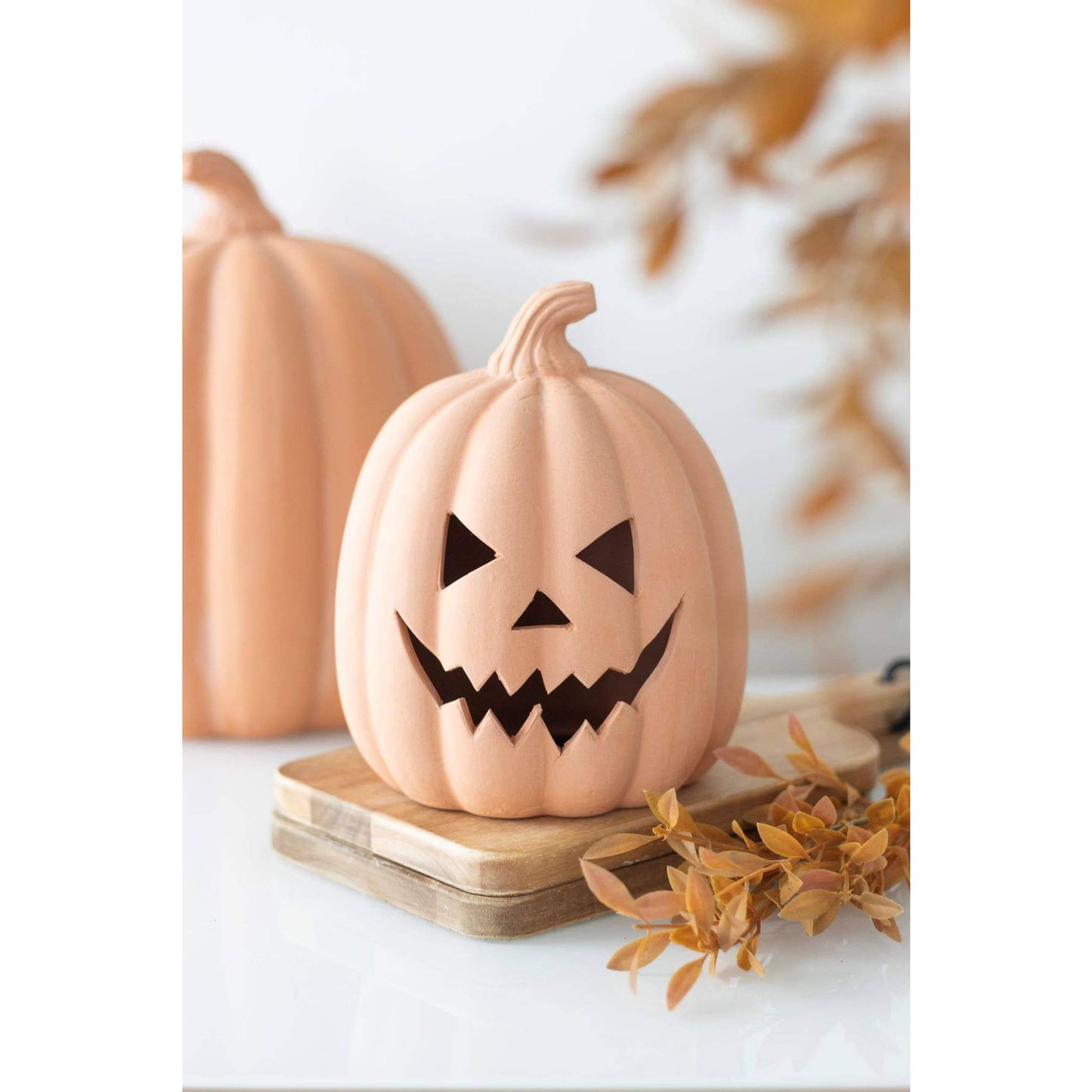Small Terracotta Halloween Pumpkin Decoration - Curated Home Decor